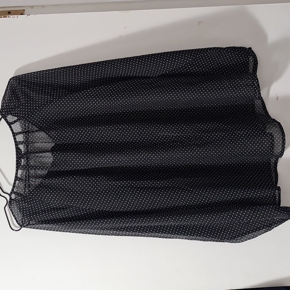 GEORGE long sleeve sheer black polka dot longsleeves blouse button down XL - Picture 8 of 8
